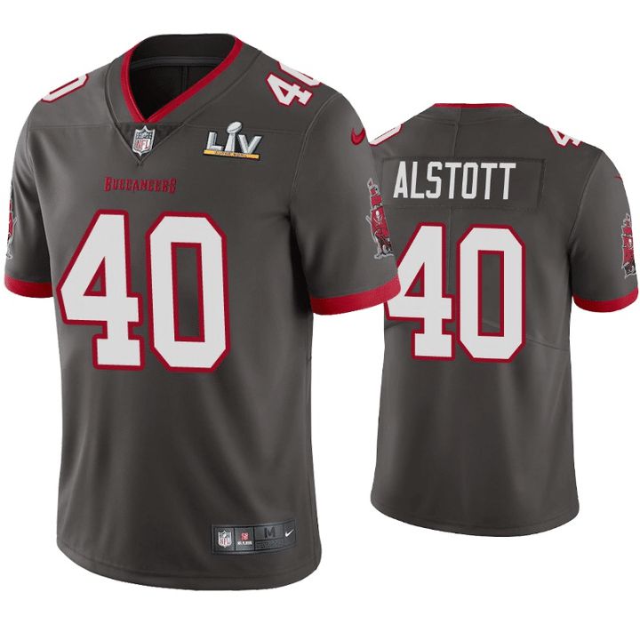 Men Tampa Bay Buccaneers #40 Mike Alstott Nike Grey Super Bowl LV Limited NFL Jersey